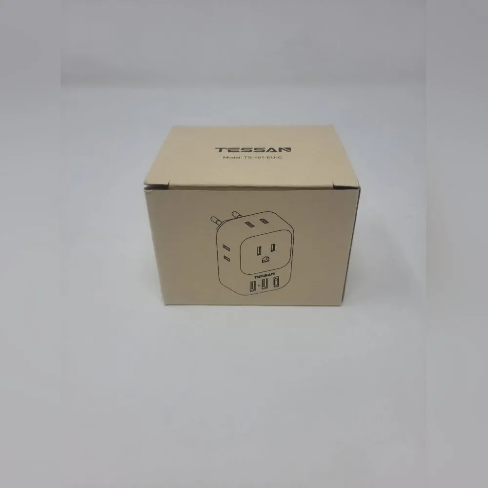European Travel Plug Adapter USB C, TESSAN International Plug Adapter with 4 AC